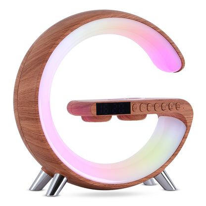 G Shaped LED Lamp Bluetooth Speaker Wireless Charger