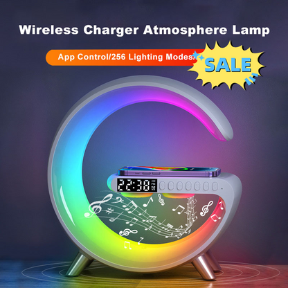 G Shaped LED Lamp Bluetooth Speaker Wireless Charger